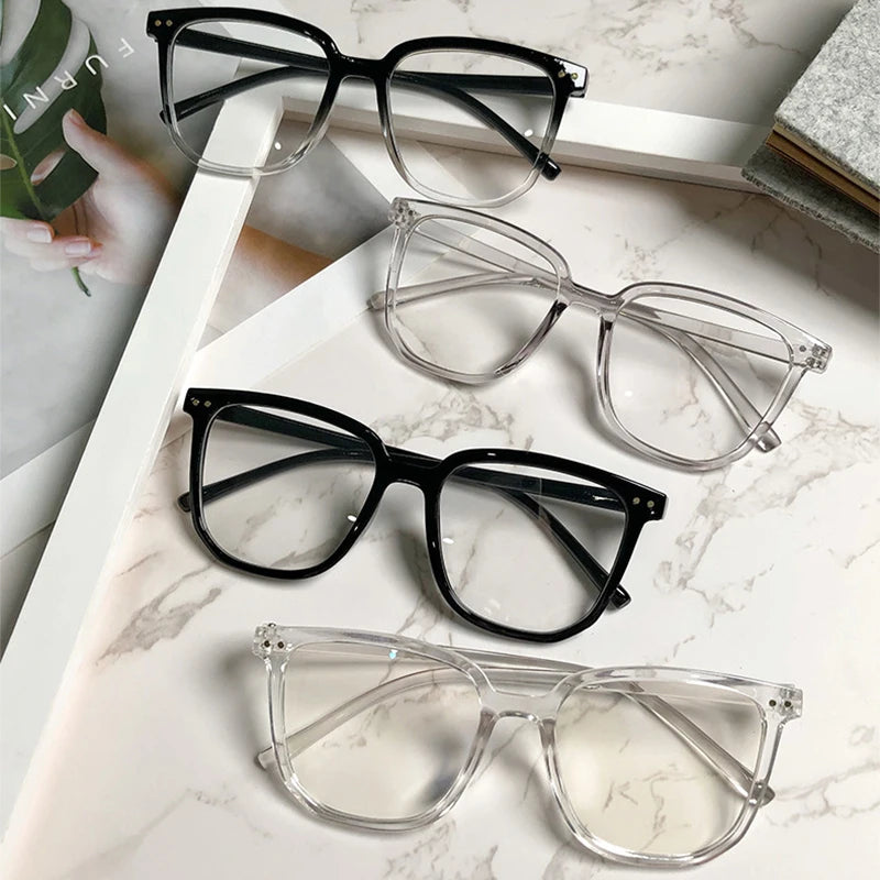 Cadre léger Lunettes anti-bleues Lunettes optiques noires transparentes Femmes Hommes