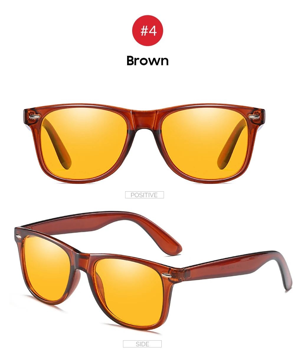 Lunettes carrées classiques anti-lumière bleue pour homme et femme, avec verres jaunes filtrant la lumière bleue.