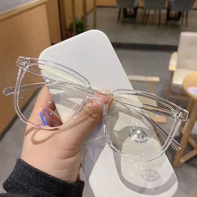 Cadre léger Lunettes anti-bleues Lunettes optiques noires transparentes Femmes Hommes