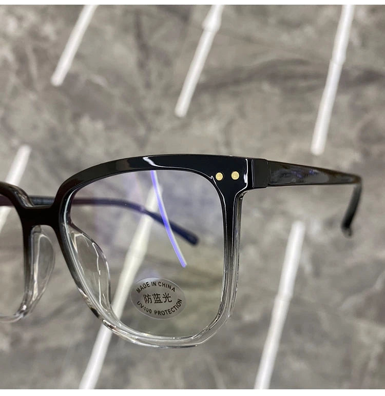 Cadre léger Lunettes anti-bleues Lunettes optiques noires transparentes Femmes Hommes
