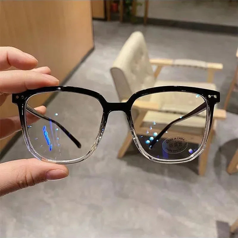 Cadre léger Lunettes anti-bleues Lunettes optiques noires transparentes Femmes Hommes
