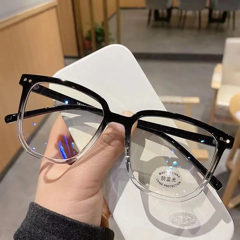 Cadre léger Lunettes anti-bleues Lunettes optiques noires transparentes Femmes Hommes