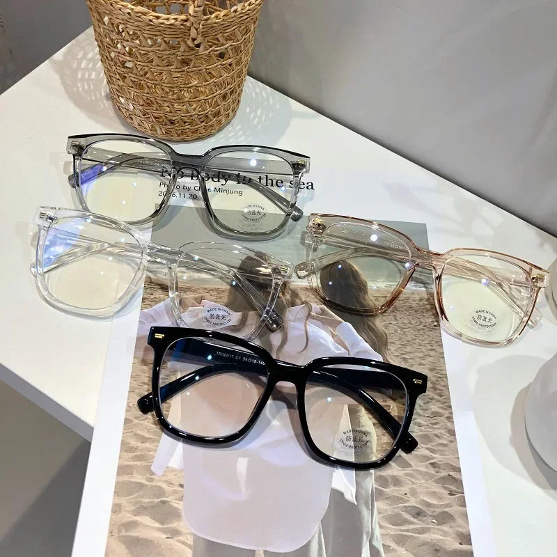 Cadre léger Lunettes anti-bleues Lunettes optiques noires transparentes Femmes Hommes